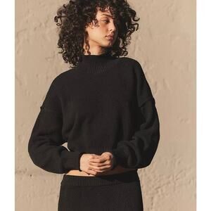 FREE PEOPLE NWT Black Hailee Cardi 100% Cotton Sweater Size Medium